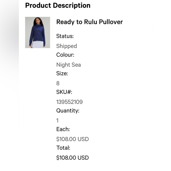 Lululemon Ready To Rulu Pullover in Night Sea - Picture 5 of 6